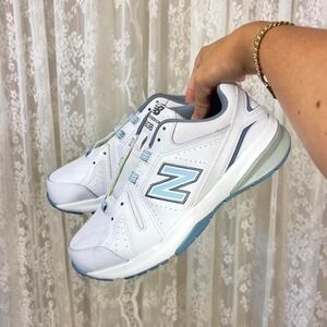 New Balance 608V5 Casual‎ Comfort Cross Trainer Shoes Women 8.5 Men 7 White/Blue